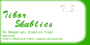 tibor skublics business card